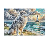 Spitz japonés Puzzles 1000 Piezas DIY Creativo Animal de compañía Lindo Rompecabezas Familiar para Toda La Familia Juguete Educativo Aliviar Estrés Decorativo 1000 PCS