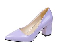 Spitzen High Heels Damen Elegant Mit Absatz, Sexy Lack Pumps Queen Farbe Geschlossen Abendschuhe Frauen Party Stöckelschuhe, Klassischer Hochhackig Formal Laufsteg Schuhe GR.37-40, Lila., 42 EU