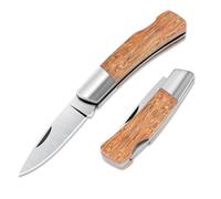 SPITZKANTE Cuchillo plegable navaja de dos manos X-DING-DANG, acero 440C, conformado 42a, hoja 6,1 cm, navaja de dos manos legal en Alemania, navaja de bolsillo con bloqueo, mango de madera