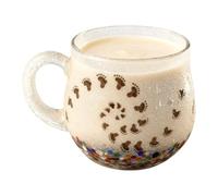 Spizummp Taza de vidrio ondulado | Vaso soplado a mano | Taza de desayuno costero, para café caliente, jugo, bebidas de leche, sala de estar, oficina, restaurante, cocina, hotel, profesores