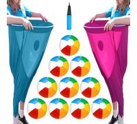 SPKVINOS Granny Pants Yard Game, 10 Balls and 1Pump, Backyard Parties and Field Day, Granny Pants Outdoor Game (Blue+Pink)