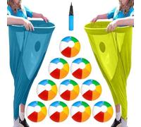 SPKVINOS Granny Pants Yard Game, 10 Balls and 1Pump, Backyard Parties and Field Day, Granny Pants Outdoor Game (Blue+Yellow)