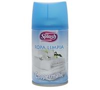 Splash Aerosol Ambientador Coopermatic, Fragancia Ropa Limpia, 250ml