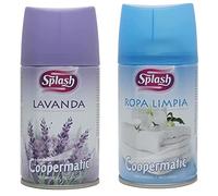 Splash Aerosol Ambientador Coopermatic, Recambio Automático, Fragancia Lavanda, Contenido: 250 ml & Aerosol Ambientador Coopermatic, 250ml