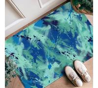Splash - Alfombra moderna y contemporánea con trazos abstractos, no azul, antideslizante, suave, resistente a las manchas, para cocina, mesita de noche, entrada, pasillo, decoración de 2 x 3 pies