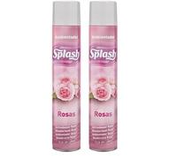 Splash - ambientador aerosol 1000ml rosas. (Paquete de 2)