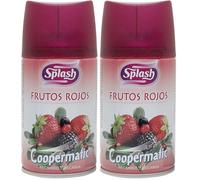 SPLASH | Ambientador Eléctrico | Duradero, Refresca y Elimina Olores | Cartón FSC | Fragancia Fresca Frutos Rojos | 25 ml (Paquete de 2)
