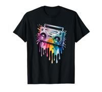 Splash Art Boombox Old School Música Años 80 Hip Hop Camiseta