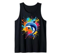 Splash Art Dolphin Design Hermosos Amantes de los Delfines Camiseta sin Mangas