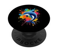 Splash Art Dolphin Design Hermosos Amantes de los Delfines PopSockets PopGrip Adhesivo