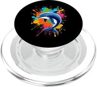 Splash Art Dolphin Design Hermosos Amantes de los Delfines PopSockets PopGrip para MagSafe