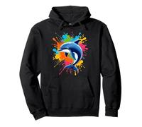 Splash Art Dolphin Design Hermosos Amantes de los Delfines Sudadera con Capucha
