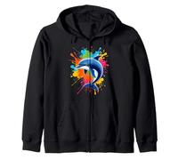 Splash Art Dolphin Design Hermosos Amantes de los Delfines Sudadera con Capucha