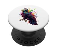 Splash Art Eagle with Headphones PopSockets PopGrip Adhesivo