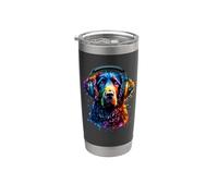 Splash Art Headphones Curly-Coated Retriever Retrievers Vaso térmico de acero inoxidable de doble pared