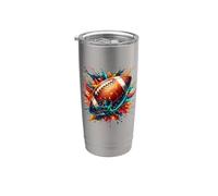 Splash Art Rugby Sports American Football Player Footballer Vaso térmico de acero inoxidable de doble pared