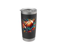 Splash Art Rugby Sports American Football Player Footballer Vaso térmico de acero inoxidable de doble pared