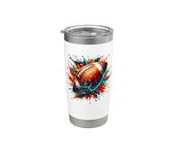 Splash Art Rugby Sports American Football Player Footballer Vaso térmico de acero inoxidable de doble pared