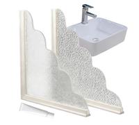 Splash Guard - 2 Pieces Self-Adhesive Bathtub Water Barrier | PVC Material with Waterproof Function, Flexible Corner Fit Design, Easy Stick Installation, Ideal for Bathroom Sink Laundry, 24cm