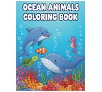 Splash! Ocean Animals Coloring Adventure (Ages 3-8): 80 Simple, Cute & Big Pictures for Little Hands