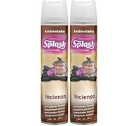 SPLASH | Spray Aromatizador | Ambientador Duradero, Refresca y Elimina Olores | Fragancia Fresca Incienso | Agitar Antes de Usar | 300 ml (Paquete de 2)