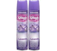 SPLASH | Spray Aromatizador | Ambientador Duradero, Refresca y Elimina Olores | Fragancia Fresca Lavanda | Agitar Antes de Usar | 300 ml (Paquete de 2)