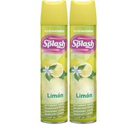 SPLASH | Spray Aromatizador | Ambientador Duradero, Refresca y Elimina Olores | Fragancia Fresca Limón | Agitar Antes de Usar | 300 ml (Paquete de 2)