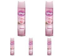 SPLASH | Spray Aromatizador | Ambientador Duradero, Refresca y Elimina Olores | Fragancia Fresca Rosas | Agitar Antes de Usar | 300 ml (Paquete de 5)