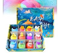 Splash Surprise Bath Bombs, Fizzy Bath Bombs for Kids with Toys Inside, 12-Piece Ocean Surprise Toy Bath Bomb Set, Bubbly Natural Color Changing Spa Balls for Boys & Girls (#B)