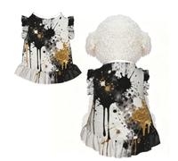 Splashed Ink Art L - Ropa para mascotas para perros pequeños, bonito atuendo de verano para cachorros, ropa suave y transpirable para mascotas para gatos
