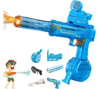 Splasher X Water Gun, 2025 New Electric Water Guns with Light Up, Range Motorized Water Gun with Interactive Lighting, Fire 28-32 FT Range, For Parties, Summer Outdoor Events (A-B)