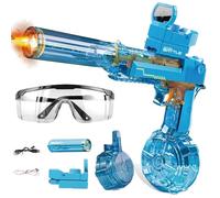 Splasher X Water Gun,500ml Electric Long-Range Large Capacity Splasher x Gun with Flash,5-10 Meters Distance,Summer Outdoor Beach Swimming Pool Party Toy (Blue)