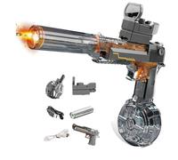 Splasher X Water Gun, 500ml Electric Water Blaster with LED Flash, 26ft Long-Range Dual-Mode (Manual/Auto), IP67 Weatherproof for Pool/Beach Battles - Rechargeable Summer Outdoor(Gray)