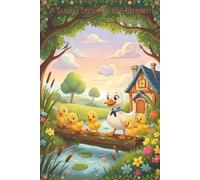 Splashing Smiles by the River: Funny cartoon baby duck notebook college ruled for kids child. A white mother duck, adorned with a blue-and-white ... leads her five little yellow ducklings