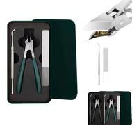 Splashproof 25° Beveled Edge Nail Clippers 3-Piece Set, Long Handle Wide Jaw Opening Anti-Splash Slanted Nail Clipper, for Fingernails and Toenails, Anti-Splash Design, Includes Nail File (Green)