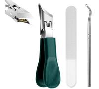 Splashproof 25° Beveled Edge Nail Clippers Set,Wide Jaw Opening Anti-Splash Slanted Nail Clipper,Ergonomic T oenail Clippers for Thick Toenails