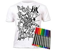 Splat Planet Camiseta de color con 6 bolígrafos mágicos lavables no tóxicos. Camiseta de color y lavado, Héroe, 5-6 Años