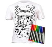 Splat Planet Camiseta FÚTBOL para niños. con impresión para Pintar y Colorear. Incluye 10 Colores mágicos Lavables. Cumpleaños Infantil (7-8 años)