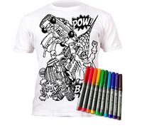Splat Planet - Camiseta de superhéroe con 10 bolígrafos mágicos Lavables no tóxicos (FR/ES, Edad, 7 años, 8 años, Regular)