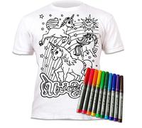 Splat Planet Camiseta de Unicornio para Colorear con 10 bolígrafos mágicos Lavables no tóxicos, para Colorear y Lavar (Edad 5-6), Color Blanco