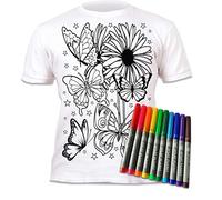 Splat Planet Camiseta mágica para Colorear con Mariposas 10 rotuladores Lavables. ¡Colorea tu Camiseta, lávala y coloréala de Nuevo! (FR/ES, Edad, 12 años, 13 años, Regular)