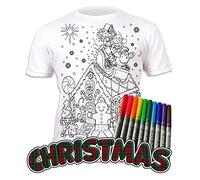 Splat Planet Camiseta mágica para Colorear Navidad Pan de Jengibre con 10 rotuladores mágicos Lavables. Colorea tu Camiseta, lávala y vuelve a colorearla! (FR/ES, Edad, 5 años, 6 años, Regular)