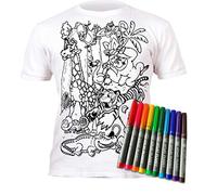 Splat Planet Camiseta para colorear de animales del Zoológico y Safari 10 rotuladores lavables. ¡Colorea tu camiseta lavable! (FR/ES, Edad, 9 años, 11 años, Regular)