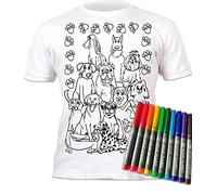 Splat Planet Camiseta para Colorear Perros y Mascotas con 10 bolígrafos mágicos no tóxicos Lavables para Colorear - Camiseta para Colorear y Lavar