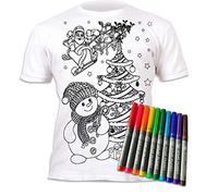 Splat Planet Camiseta para Colorear Santa Claus Christmas Magic con 10 rotuladores mágicos Lavables. ¡Colorea tu Camiseta, lávala y vuelve a colorearla! (FR/ES, Edad, 3 años, 4 años, Regular)