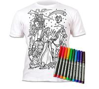 Splat Planet Color-in Princess Fairytale - Camiseta con 10 bolígrafos mágicos Lavables no tóxicos, colorea tu Propia Camiseta para Colorear y Lavar