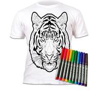 Splat Planet Color-in Tiger Pop Art - Camiseta con 10 bolígrafos mágicos Lavables no tóxicos, para Colorear y Lavar