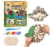 Splat Planet Juego de amasado de dinosaurio para niños - Pack de 2 piezas de amasado 3D DIY con plastilina de secado al aire, amasado limpio, kit creativo de manualidades para niños, regalo de