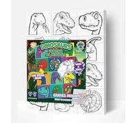 Splat Planet Pintura de dinosaurio T-Rex por números enmarcados, pintura neón fluorescente, 30 x 40 cm, para todas las edades, unisex, no plegable