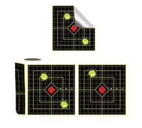 Splatter Target - Adhesivo de práctica para rango, amarillo fluorescente con efecto de ráfaga, 100 hojas de objetivo para interiores, calcomanía de 6 pulgadas para entrenamiento, disparos brillantes